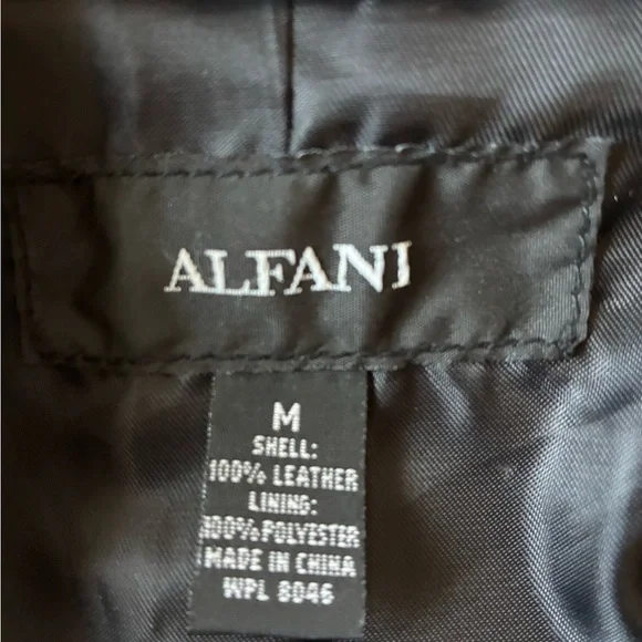 Alfani Sleek Black Women’s Medium Leather Jacket - Picture 7 of 8